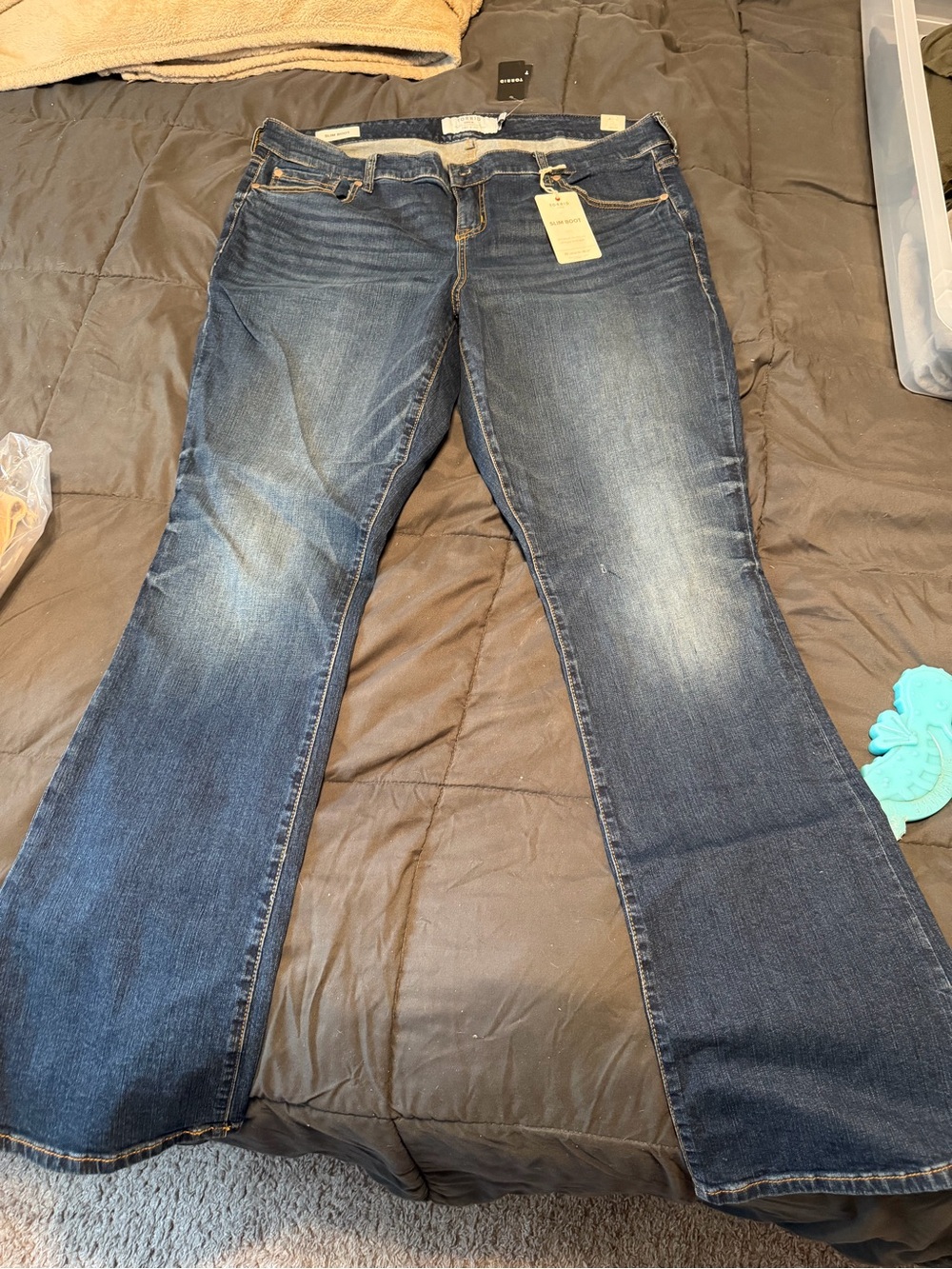 Dark Blue Women's Bootcut Jeans - Unbranded